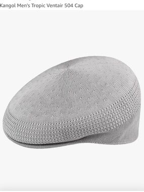 Kangol Tropic Ventair 504 Knit Flat Cap in Light Gray X-Large